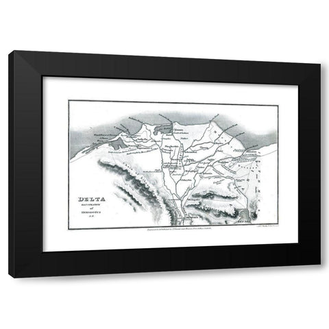 Africa Delta Egypt Herodotus - Oxford 1828 Black Modern Wood Framed Art Print with Double Matting by Oxford