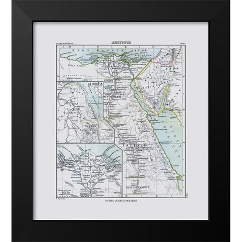 Africa Egypt - Perthes 1896 Black Modern Wood Framed Art Print by Perthes
