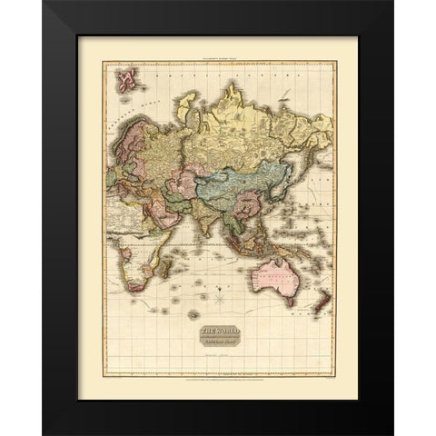 Eastern Hemisphere - Strand 1812 Black Modern Wood Framed Art Print by Strand