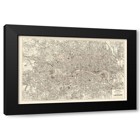 London Literary Historical England - Cook 1899 Black Modern Wood Framed Art Print with Double Matting by Cook