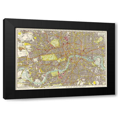 London England - Smith 1910 Black Modern Wood Framed Art Print by Smith