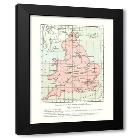 War of Roses England - Gardiner 1902 Black Modern Wood Framed Art Print by Gardiner