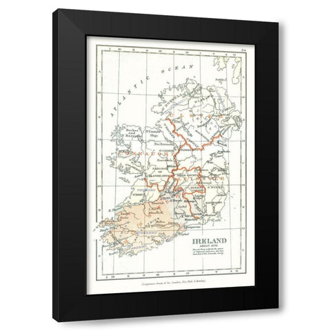 Ireland 1570 - Gardiner 1902 Black Modern Wood Framed Art Print with Double Matting by Gardiner