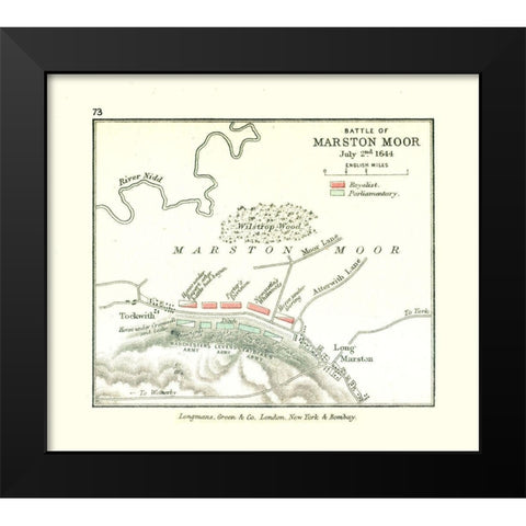 Marston Moor 1644 England - Gardiner 1902 Black Modern Wood Framed Art Print by Gardiner