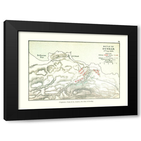 Scotland Battle of Dunbar 1650 - Gardiner 1902 Black Modern Wood Framed Art Print by Gardiner