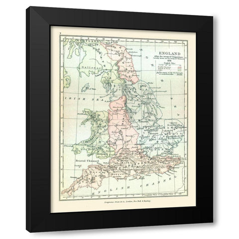 England in 878 - Gardiner 1902 Black Modern Wood Framed Art Print with Double Matting by Gardiner