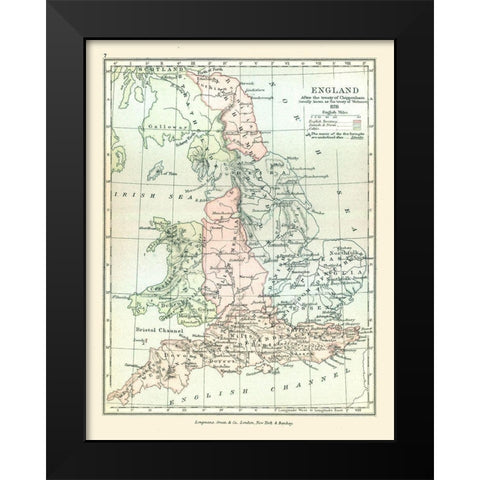 England in 878 - Gardiner 1902 Black Modern Wood Framed Art Print by Gardiner