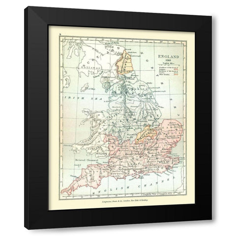England in 1065 - Gardiner 1902 Black Modern Wood Framed Art Print with Double Matting by Gardiner