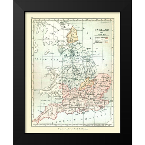 England in 1065 - Gardiner 1902 Black Modern Wood Framed Art Print by Gardiner