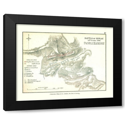 Battle of Senlac 1066 England - Gardiner 1902 Black Modern Wood Framed Art Print by Gardiner