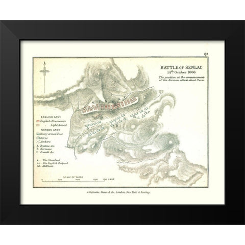 Battle of Senlac 1066 England - Gardiner 1902 Black Modern Wood Framed Art Print by Gardiner