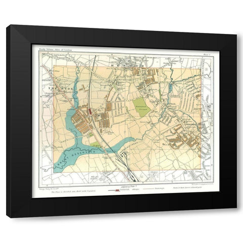Hendon London England - Philip 1904 Black Modern Wood Framed Art Print with Double Matting by Philip