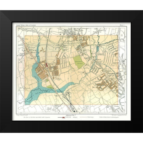 Hendon London England - Philip 1904 Black Modern Wood Framed Art Print by Philip