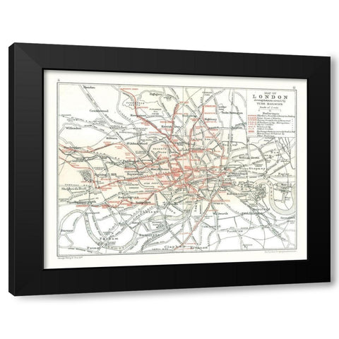 London Tube Railways England - Philip 1904 Black Modern Wood Framed Art Print by Philip