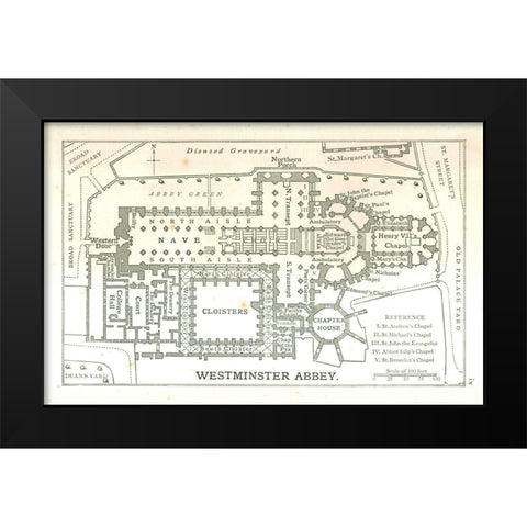 Westminster Abbey England - Philip 1904 Black Modern Wood Framed Art Print by Philip