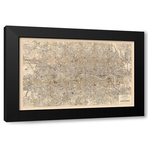 Literary Historical London England - Cook 1899 Black Modern Wood Framed Art Print with Double Matting by Cook