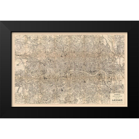 Literary Historical London England - Cook 1899 Black Modern Wood Framed Art Print by Cook
