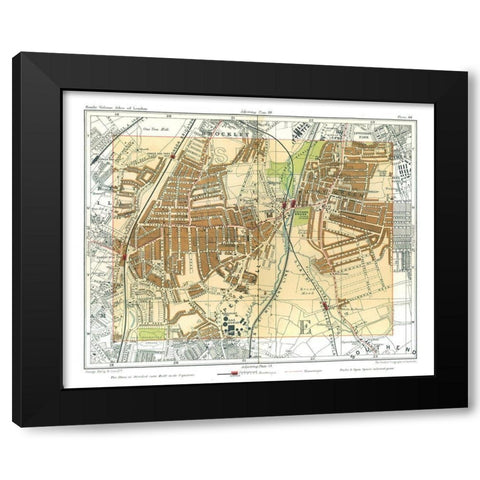 Brockley London England - Philip 1904 Black Modern Wood Framed Art Print with Double Matting by Philip