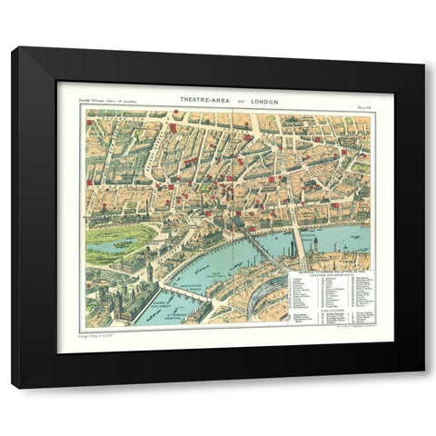 Theatre Area London England - Philip 1904 Black Modern Wood Framed Art Print with Double Matting by Philip