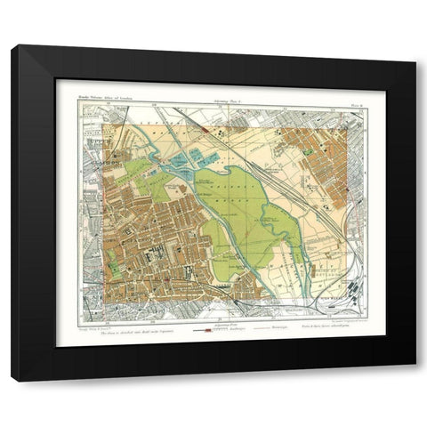 Hackney Marshes London England - Philip 1904 Black Modern Wood Framed Art Print with Double Matting by Philip