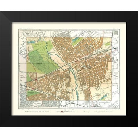 Great Ilford London England - Philip 1904 Black Modern Wood Framed Art Print by Philip