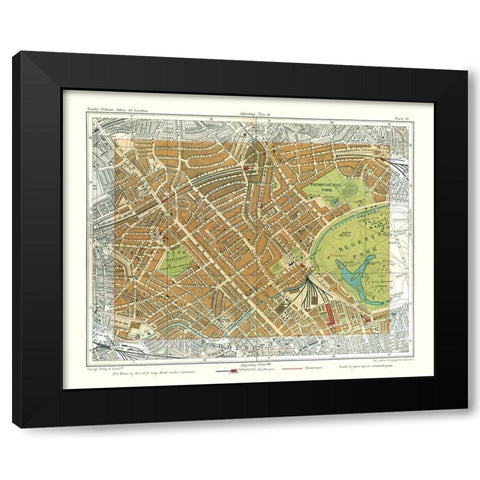 Regents Park London England - Philip 1904 Black Modern Wood Framed Art Print with Double Matting by Philip