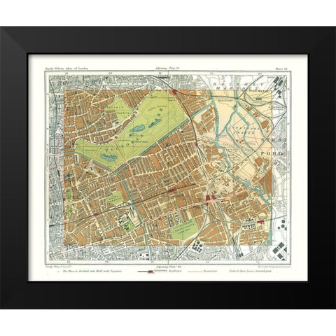 Victoria Park London England - Philip 1904 Black Modern Wood Framed Art Print by Philip