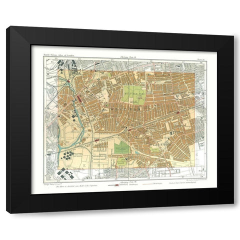 West Ham London England - Philip 1904 Black Modern Wood Framed Art Print with Double Matting by Philip