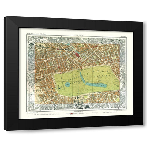 Hyde Park London England - Philip 1904 Black Modern Wood Framed Art Print with Double Matting by Philip