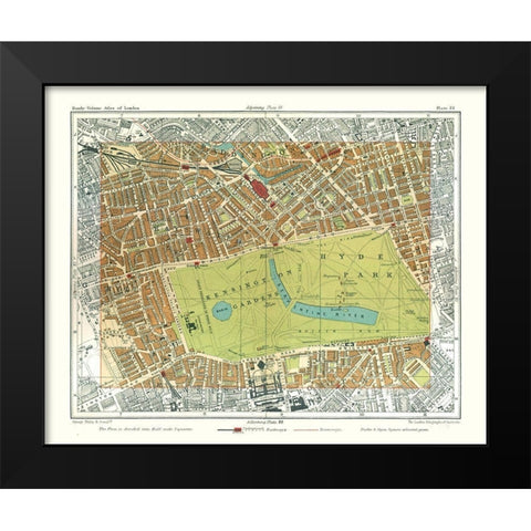 Hyde Park London England - Philip 1904 Black Modern Wood Framed Art Print by Philip