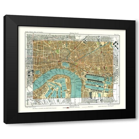 Poplar London England - Philip 1904 Black Modern Wood Framed Art Print with Double Matting by Philip