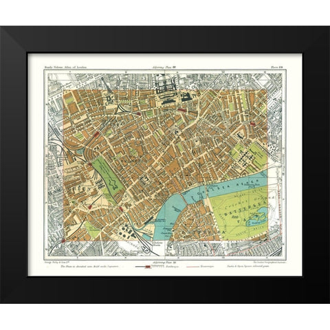 Chelsea London England - Philip 1904 Black Modern Wood Framed Art Print by Philip