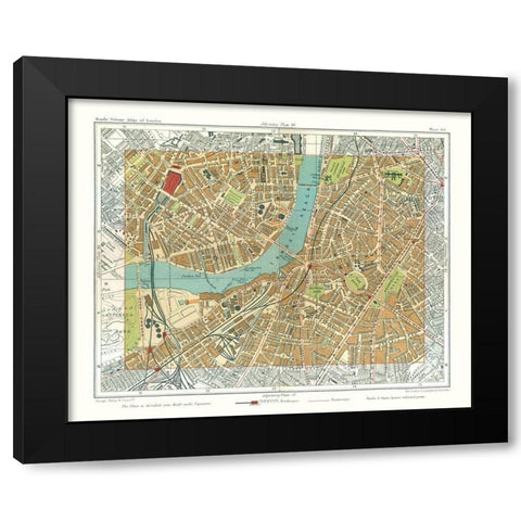 Lambeth London England - Philip 1904 Black Modern Wood Framed Art Print by Philip
