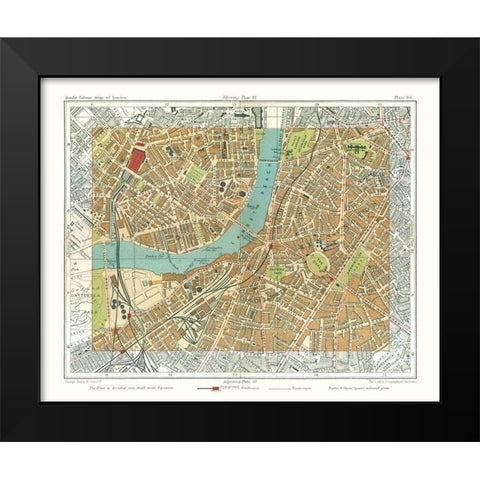 Lambeth London England - Philip 1904 Black Modern Wood Framed Art Print by Philip