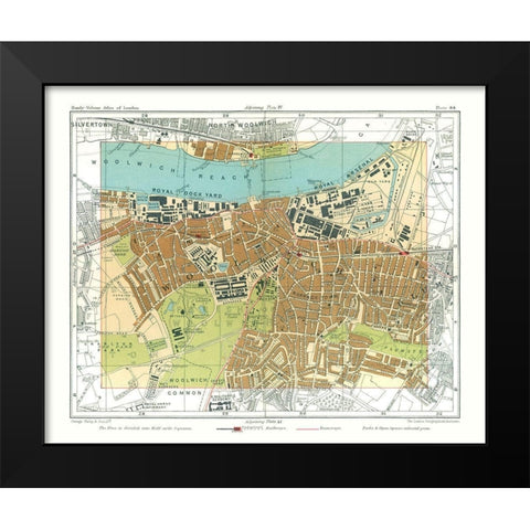 Woolwich London England - Philip 1904 Black Modern Wood Framed Art Print by Philip