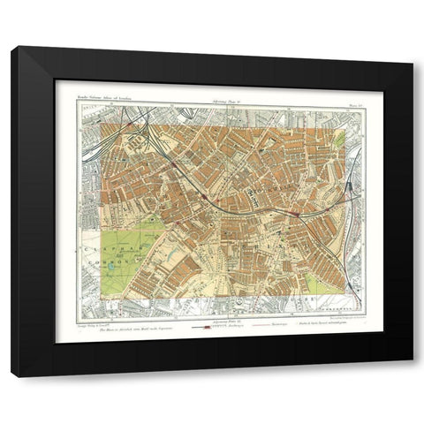 Stockwell London England - Philip 1904 Black Modern Wood Framed Art Print with Double Matting by Philip