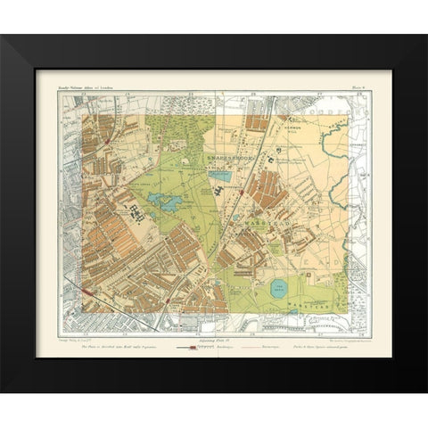 Old Great Britain Wanstead London England Black Modern Wood Framed Art Print by Philip