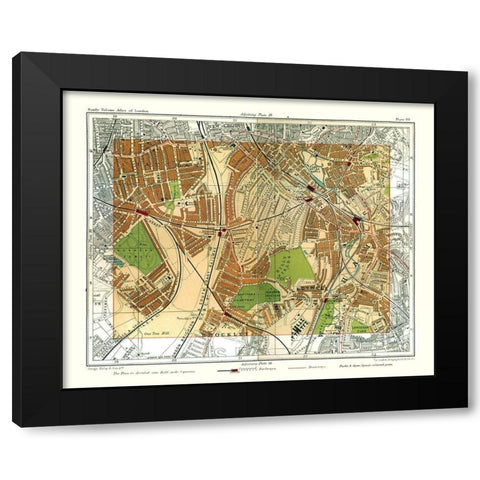 Ladywell London England - Philip 1904 Black Modern Wood Framed Art Print with Double Matting by Philip