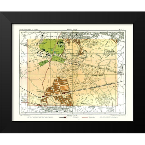 Shooters Hill London England - Philip 1904 Black Modern Wood Framed Art Print by Philip