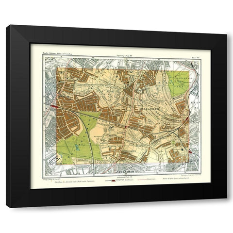Tooting Commons London England - Philip 1904 Black Modern Wood Framed Art Print with Double Matting by Philip