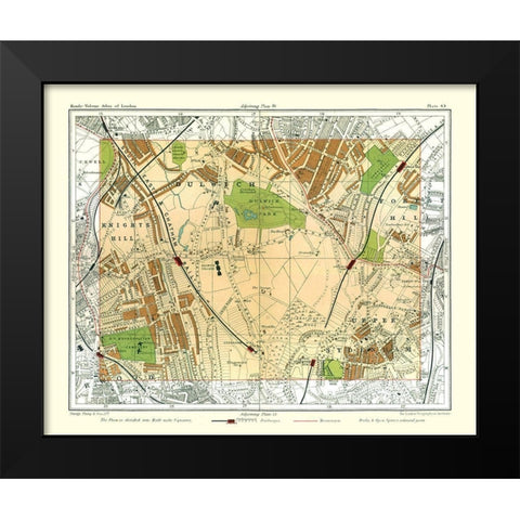 Dulwich London England - Philip 1904 Black Modern Wood Framed Art Print by Philip