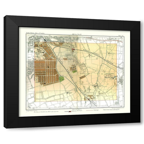 Mottingham London England - Philip 1904 Black Modern Wood Framed Art Print with Double Matting by Philip