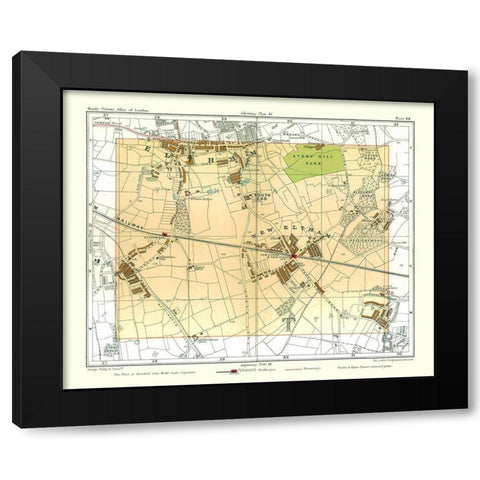 New Eltham London England - Philip 1904 Black Modern Wood Framed Art Print with Double Matting by Philip