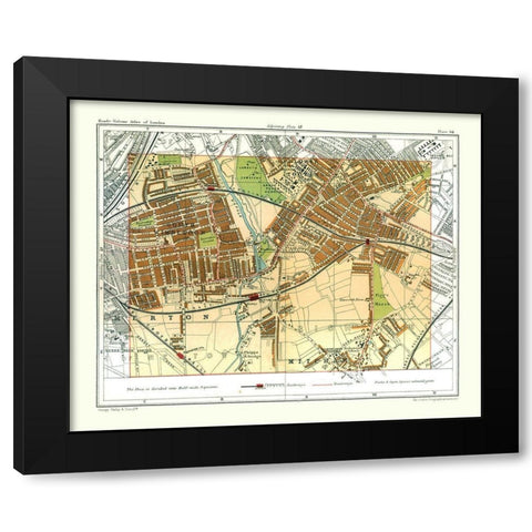 South Wimbledon London England - Philip 1904 Black Modern Wood Framed Art Print with Double Matting by Philip