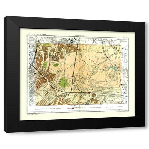 Beckenham London England - Philip 1904 Black Modern Wood Framed Art Print with Double Matting by Philip