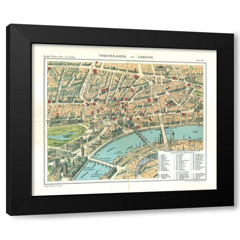 Theatre Area London England - Philip 1904 Black Modern Wood Framed Art Print with Double Matting by Philip