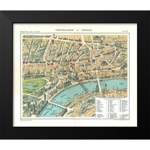 Theatre Area London England - Philip 1904 Black Modern Wood Framed Art Print by Philip