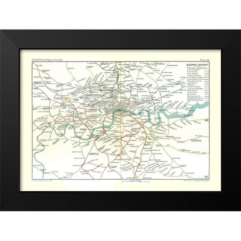 Old Great Britain London Railways England Black Modern Wood Framed Art Print by Philip