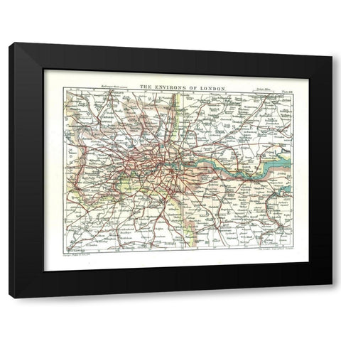 London England - Philip 1904 Black Modern Wood Framed Art Print with Double Matting by Philip