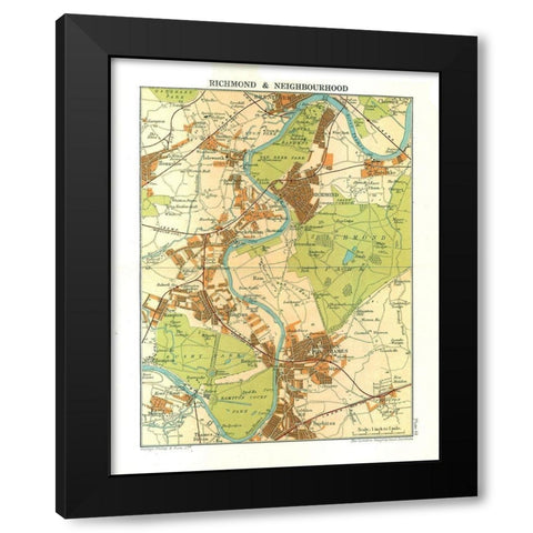 Richmond London England - Philip 1904 Black Modern Wood Framed Art Print with Double Matting by Philip